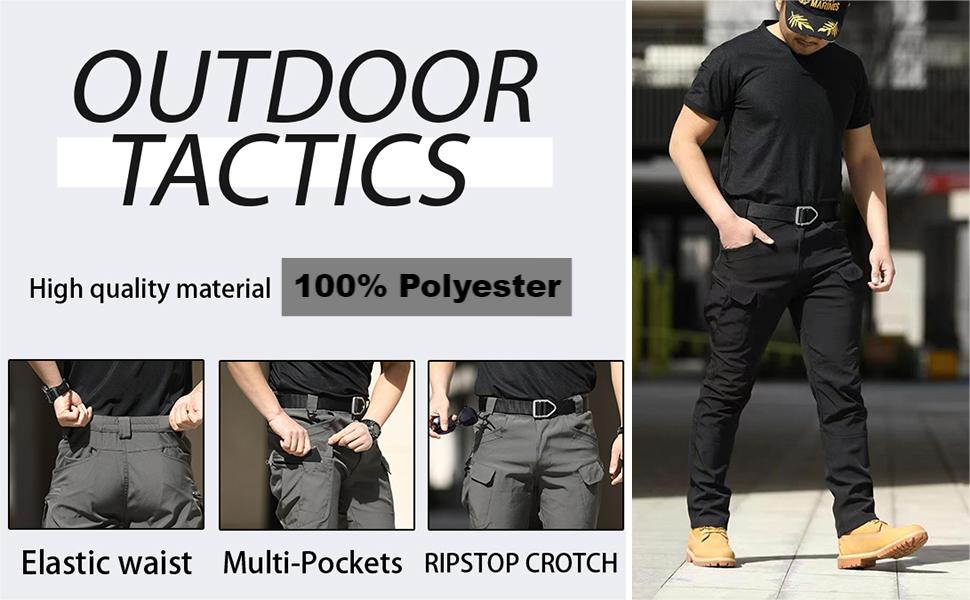 Kiki Men's Cargo Pants - Multi Pocket Overalls with
