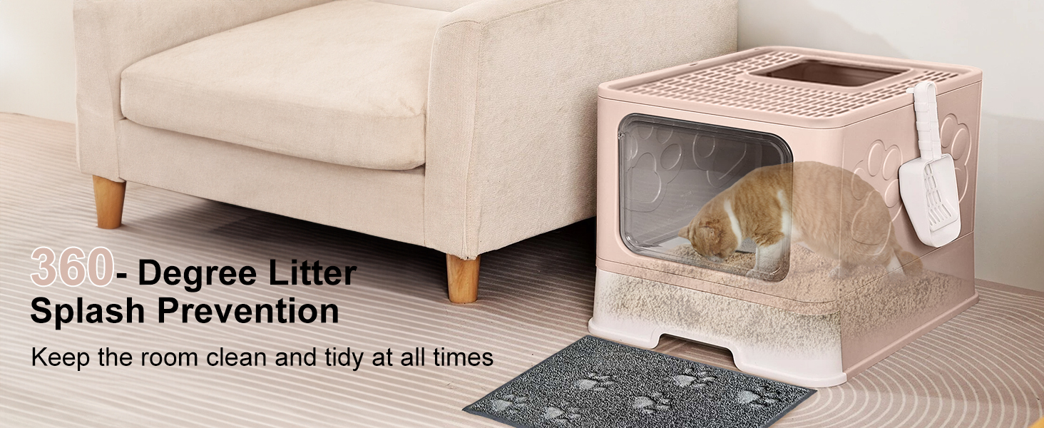 Upgrade Portable Litter Box, Top Entry Cat Litter Box with