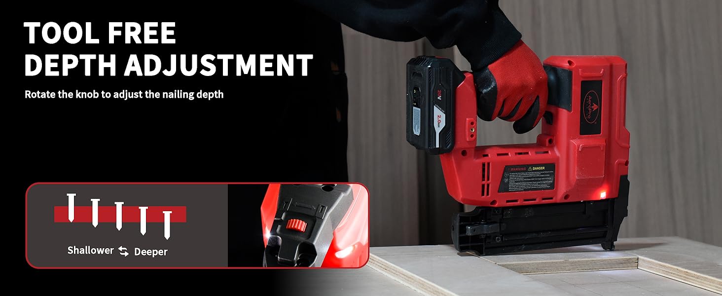 tool free depth adjustment electric brad nailer