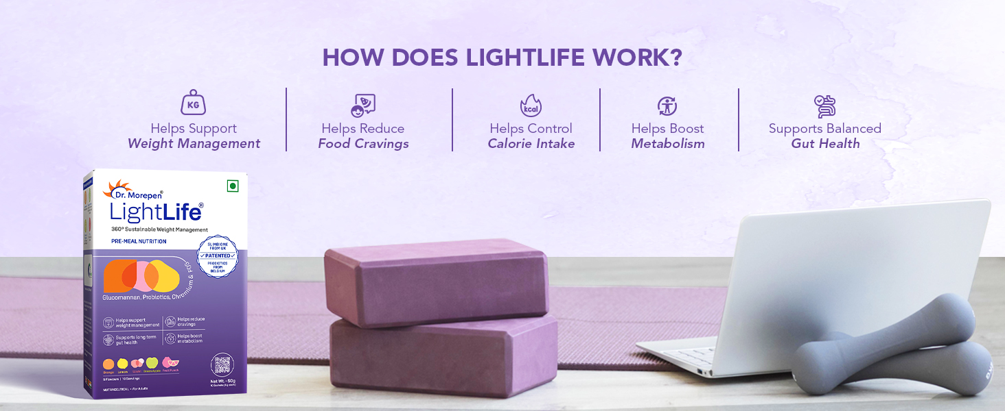 Review Dr. Morepen Lightlife Pre-Meal Nutrition Mix | Controls 12 Lightlife Pre-Meal Nutrition Mix