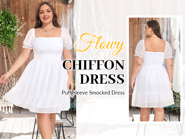 ワンピース SQUARE COTTON PUFF DRESS LXXWMxBH Women 2024 Summer Short Sleeve Dress Square Neck