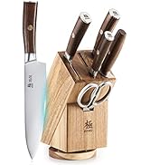KYOKU Kitchen Knife Set with Block, Japanese 440C Stainless Steel 7pc Knife Block Set, Daimyo Ser...