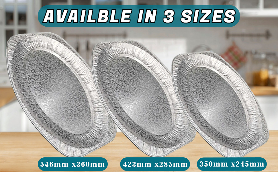 JMS we create smile (Pack of 10) Large Disposable Serving Platter Foil