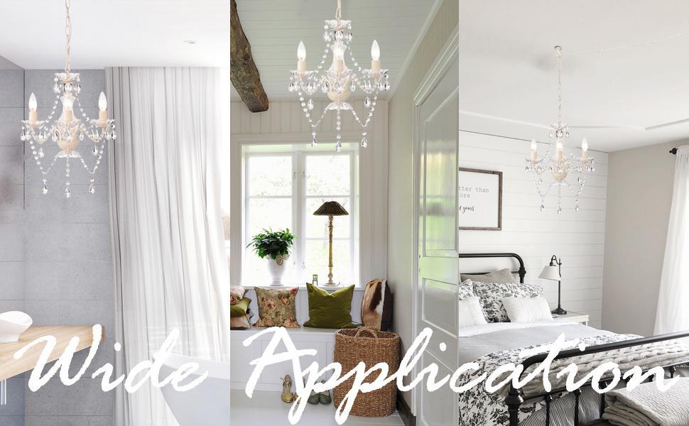 white plug in chandelier