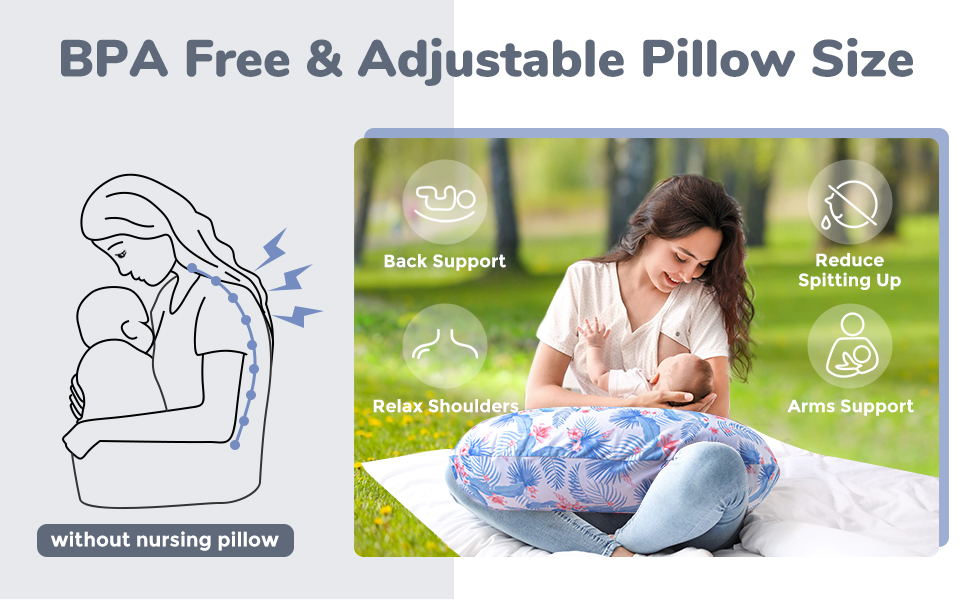 Pripher Nursing Pillow for Breastfeeding, Inflatable Travel