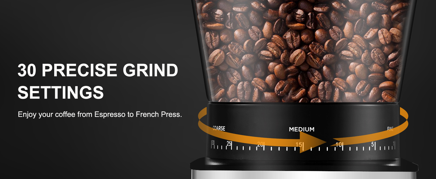 Burr Coffee Grinder, AMZCHEF Electric Coffee Bean Grinder