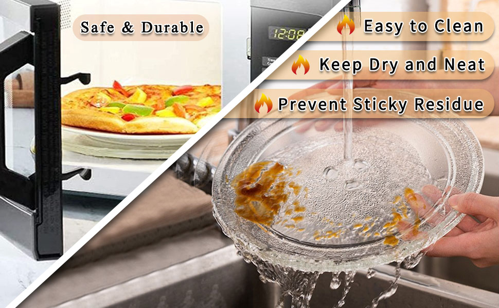 24.5 cm/9.6" Microwave Glass Plate, Universal Thickened Heat Resistant