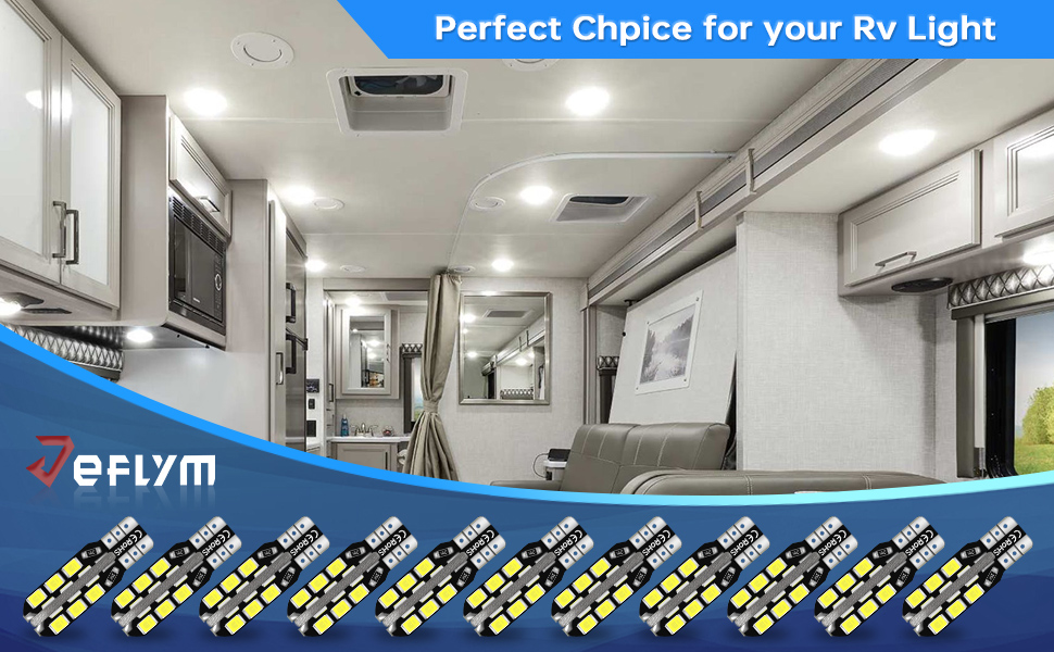 JEFLYM 912 921 C921 922 Rv LED Bulbs,Super Bright White