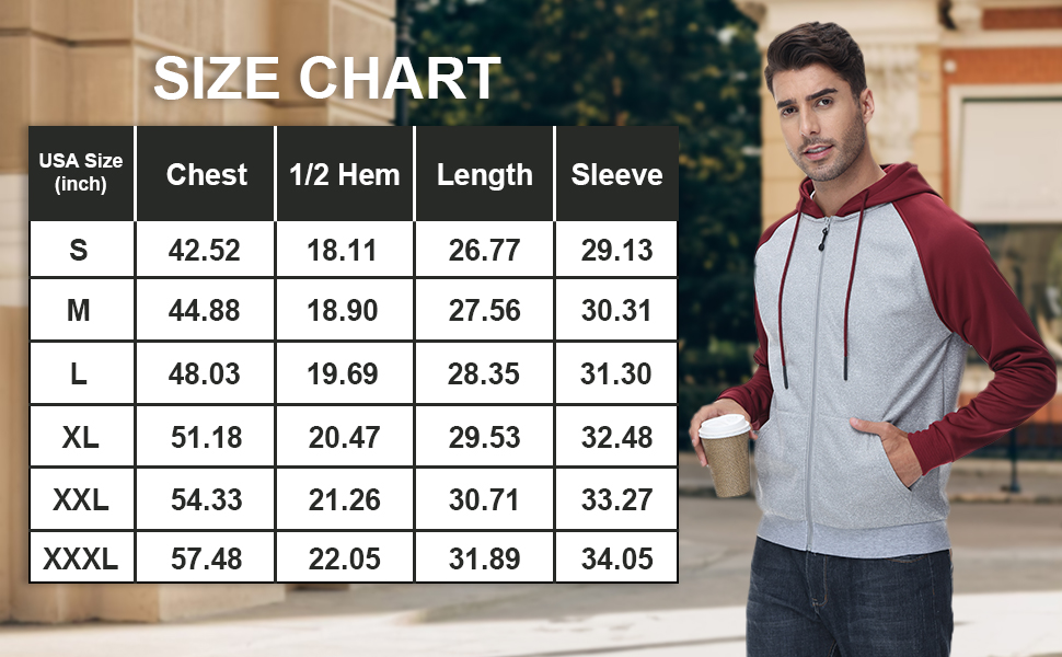 Mens Zip Hooded Sweatshirt