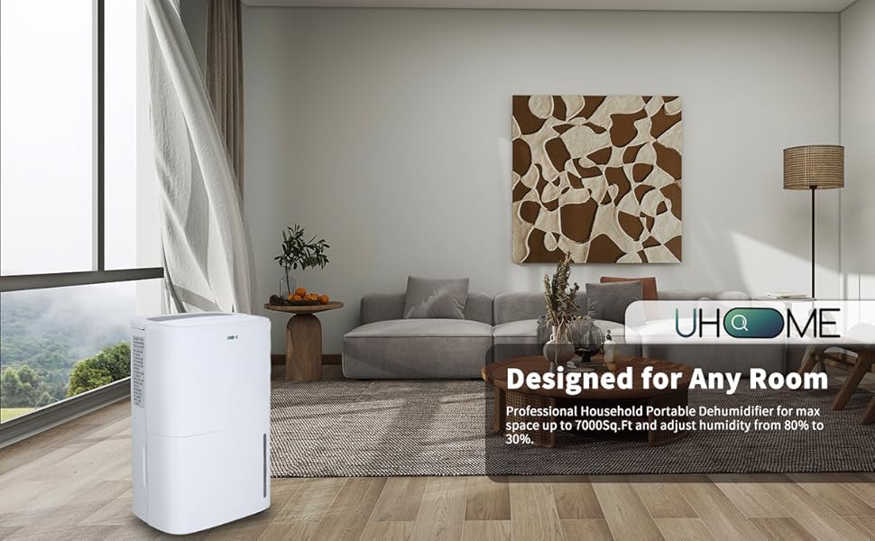 Uhome Dehumidifier 150 Pints with Pump for space up to