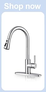 Black Stainless Kitchen Faucet with Pull Down Sprayer, Single Handle Commercial Modern RV Laundry Stainless Steel Sink Faucet 42 Kitchen Faucet with Sprayer