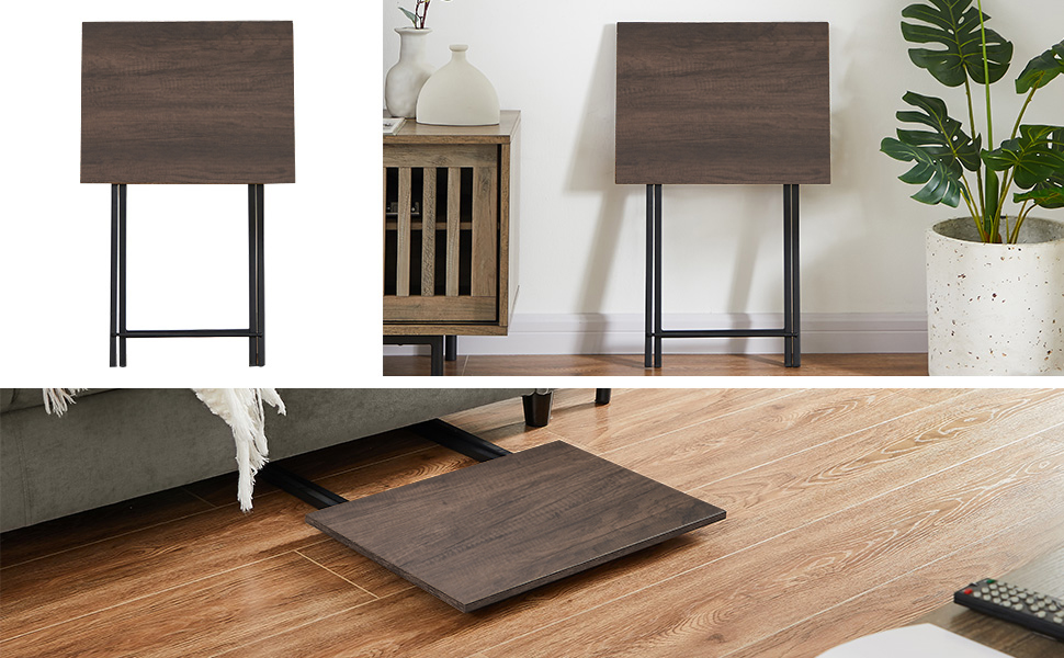 VECELO Folding TV Trays Set of 2, Snack Eating Tables with