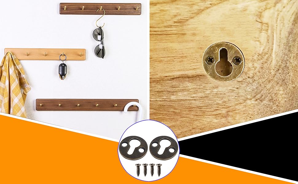 Adiyer 50pcs Round 25mm / 1inch Mortise Type Metal Keyhole Hangers