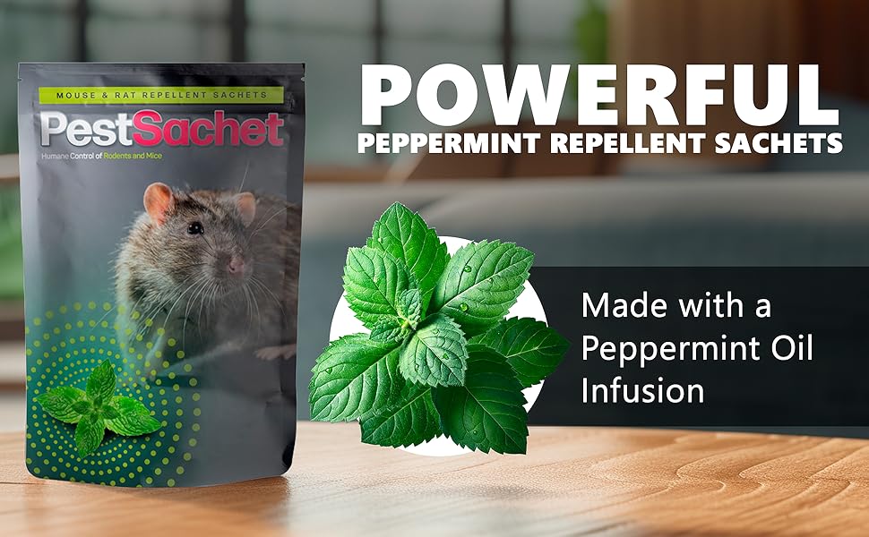 PestSachet, Mouse and Rat Repellent Sachets, Peppermint Oil Sachets