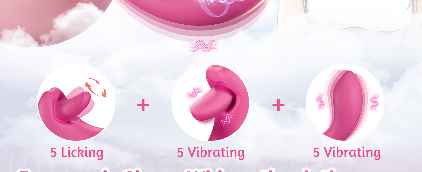 vibrating rotating licking tongue toy mouth toy ,3 in 1 Vibrator Versatile Pleasure