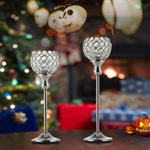 sliver candle holder set of 2 