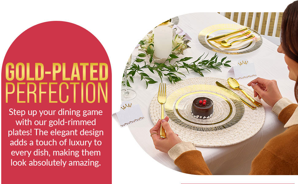 , Party Dinnerware Sets, Premium Dinner Plates,  christmas plates disposable party set, 