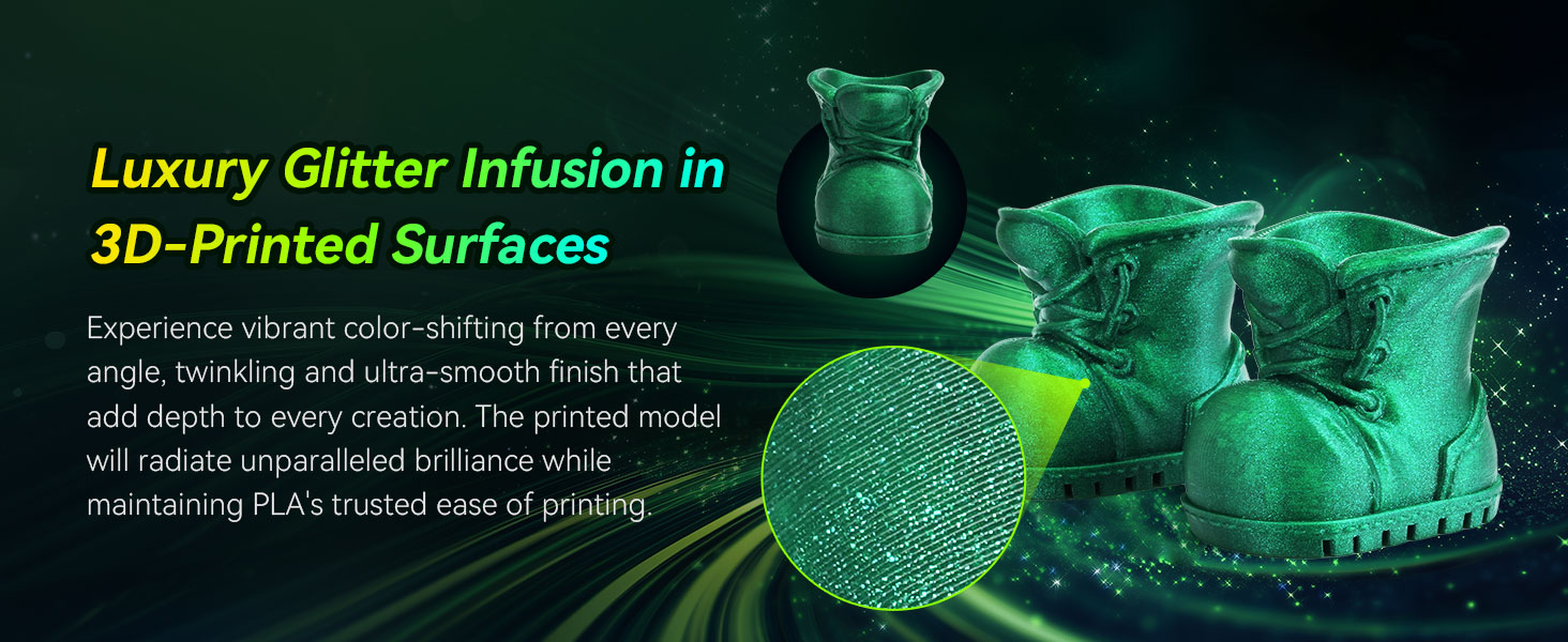 Luxury Glitter Infusion in 3D-Printed Surfaces 