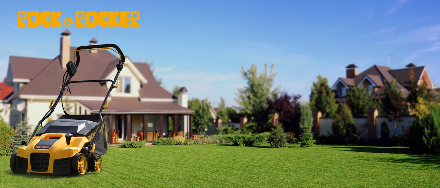 Rock&Rocker 16Inch 15 Amp Electric Dethatcher Scarifier