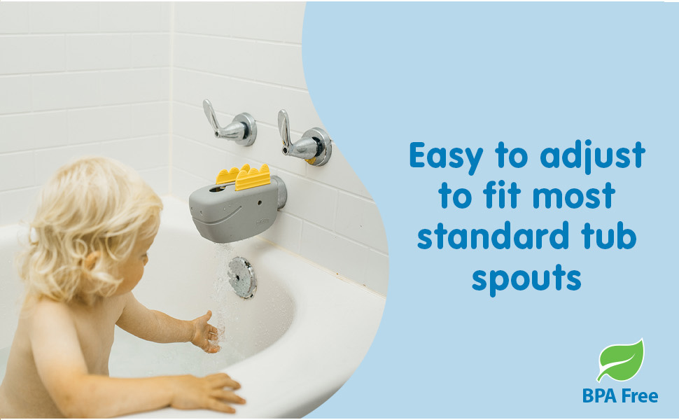 Soft spout guard is easy to adjust and fits most standard spouts, Keep bathtime safe + fun