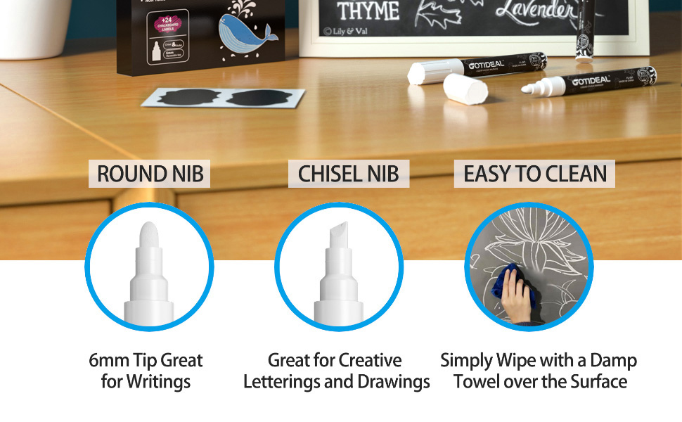 white chalkboard markers