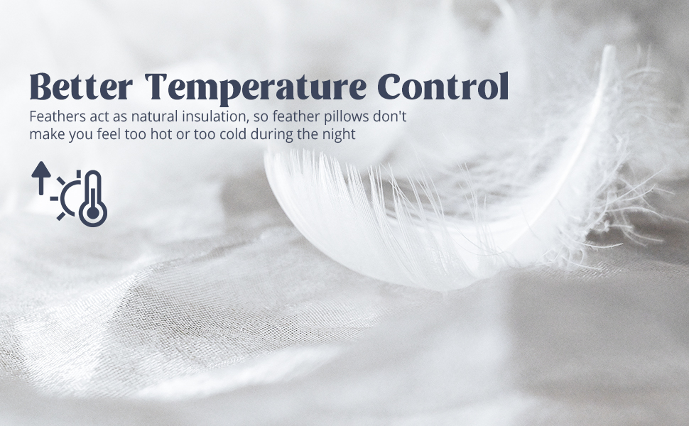 puredown feather pillow with better temperature control