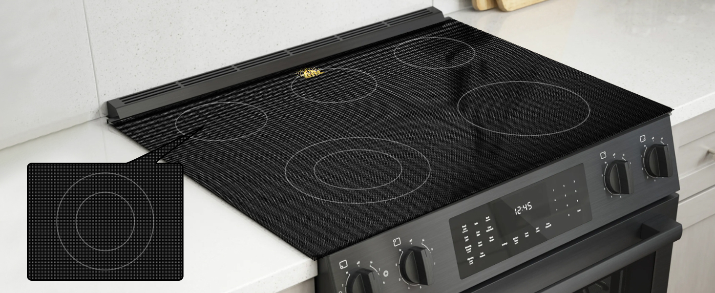 KitchenRaku Large Induction Hob Protector Mat 61x53cm,Translucent