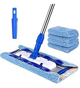 MR.SIGA Professional Microfiber Mop (Included 3 Microfiber Cloth Refills and 1 Dirt Removal Scrub...
