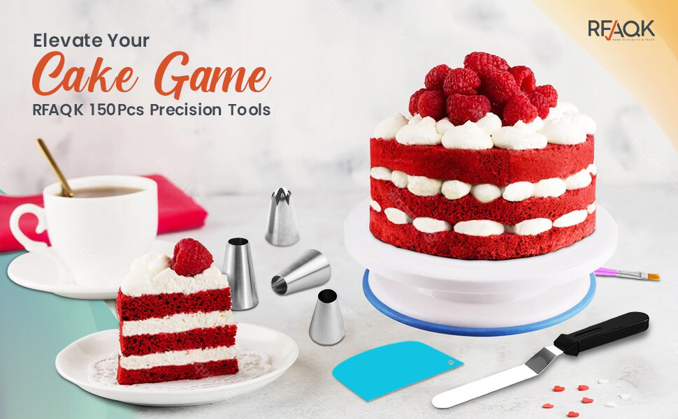 RFAQK 150PCs Cake Decorating Kit Baking Supplies Tools with