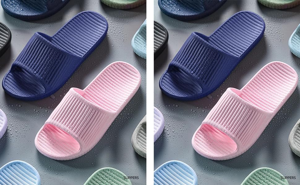 Lily Zone Sliders Women, Women's Shower Slipper, Non-slip Bathroom Shower Shoes Beach Flip Flops Pool Slides Quick Drying Indoor Outdoor Summer Sandal for Women 20 bathroom slippers