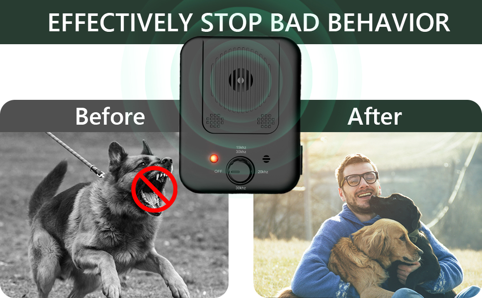 Anti Barking Device, 3 Modes Anti Barking Control Device for Dogs, 33FT