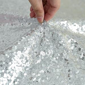 silver sequin table runner