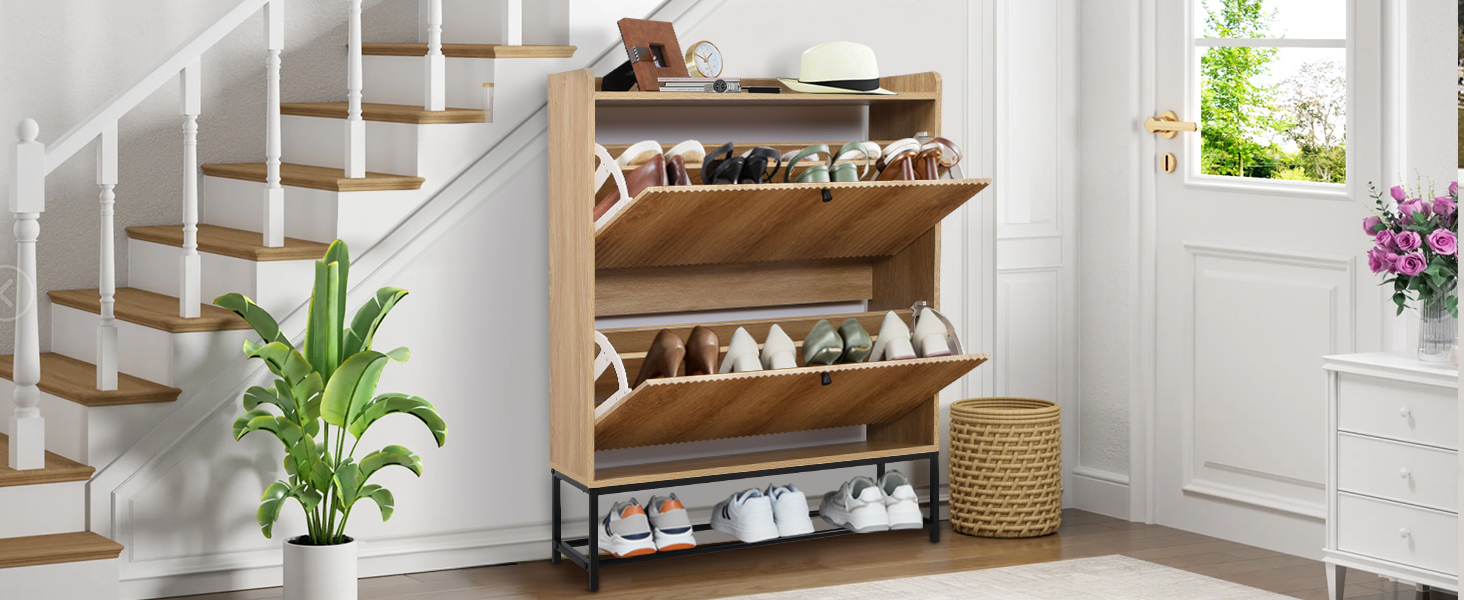 Narrow Entryway Shoe Cabinet