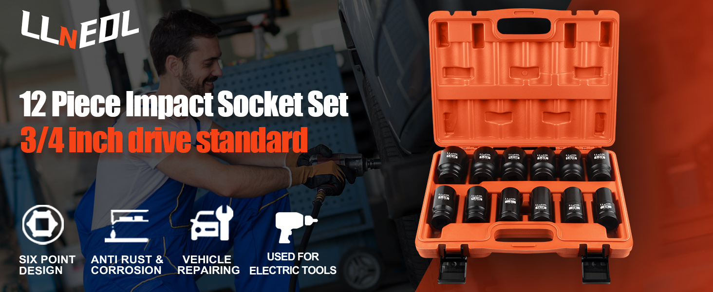 3/4 impact socket set