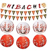 Gameza Hibachi Birthday Party Decorations - 9PCS Japanese Hibachi Party Decorations Japanese Styl...