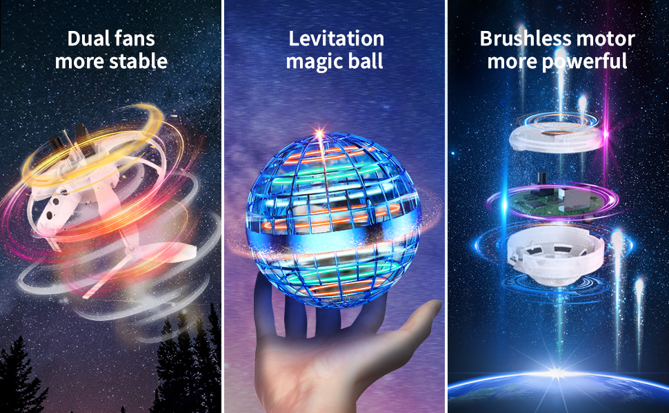 Ronly Flying Ball Toys【2021 Upgraded】 Rotating Hand