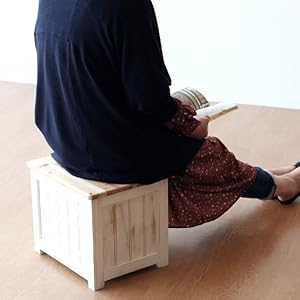 Amazon｜スツール 収納 木製 アンティーク 木箱 玄関椅子 サイド