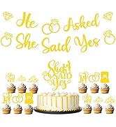 Yoyuspy She Said Yes Decorations - 15PCS Engagement Party Decorations He Asked She Said Yes Banne...
