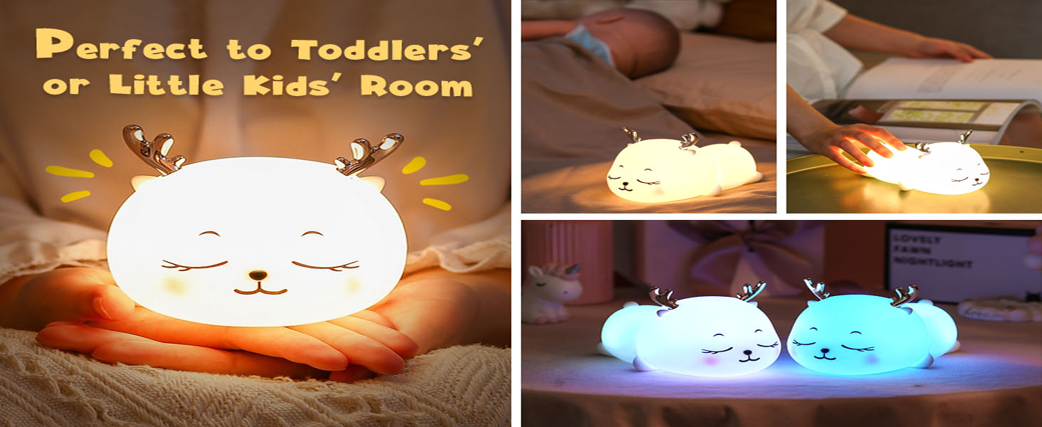 Deer lamp night light Rechargeable deer night light Deer shaped night light Kids deer night light Si