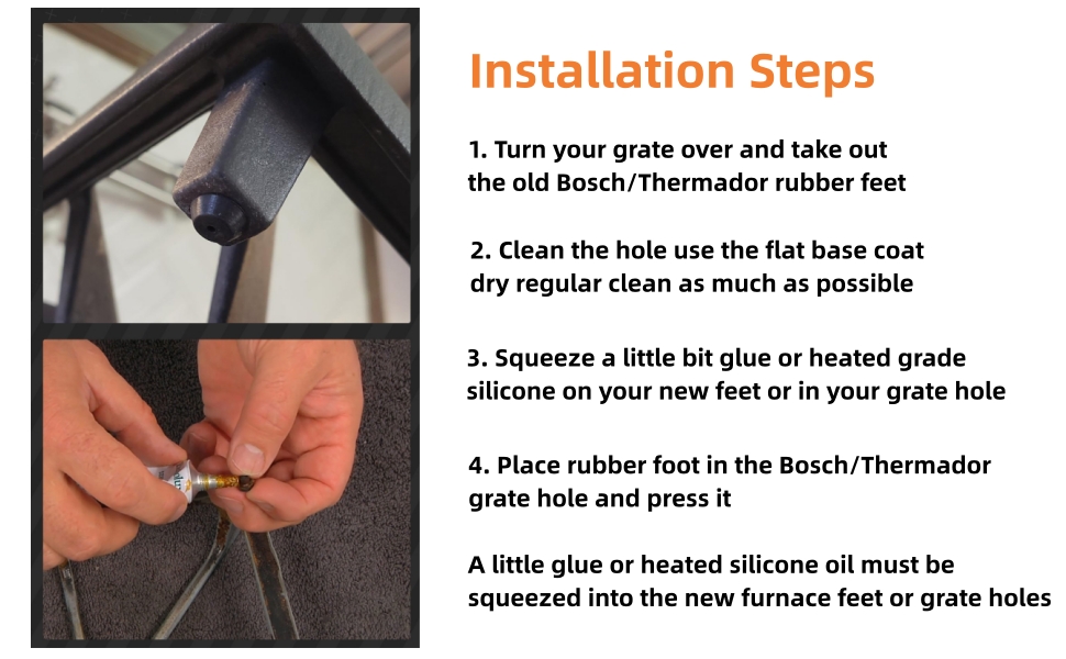 Rubber Grate Feet Kit for Bosch/Thermador 413552 Stove