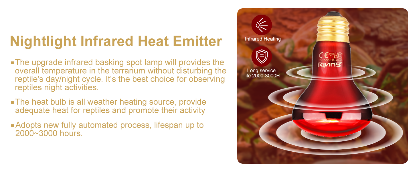 KINUR Reptile Heat Lamp Bulb