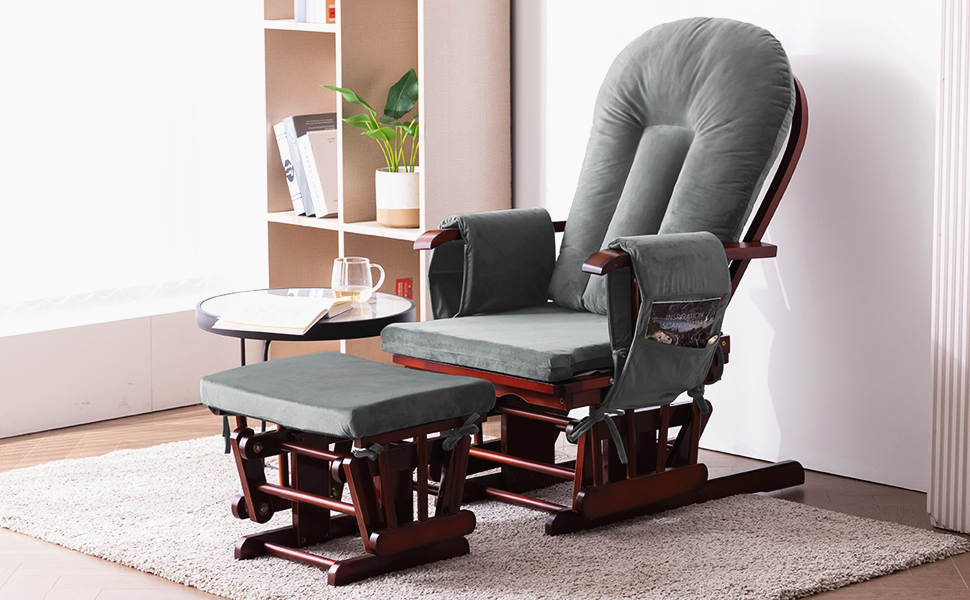 Paddie Glider Rocker Replacement Cushions Set with Storage