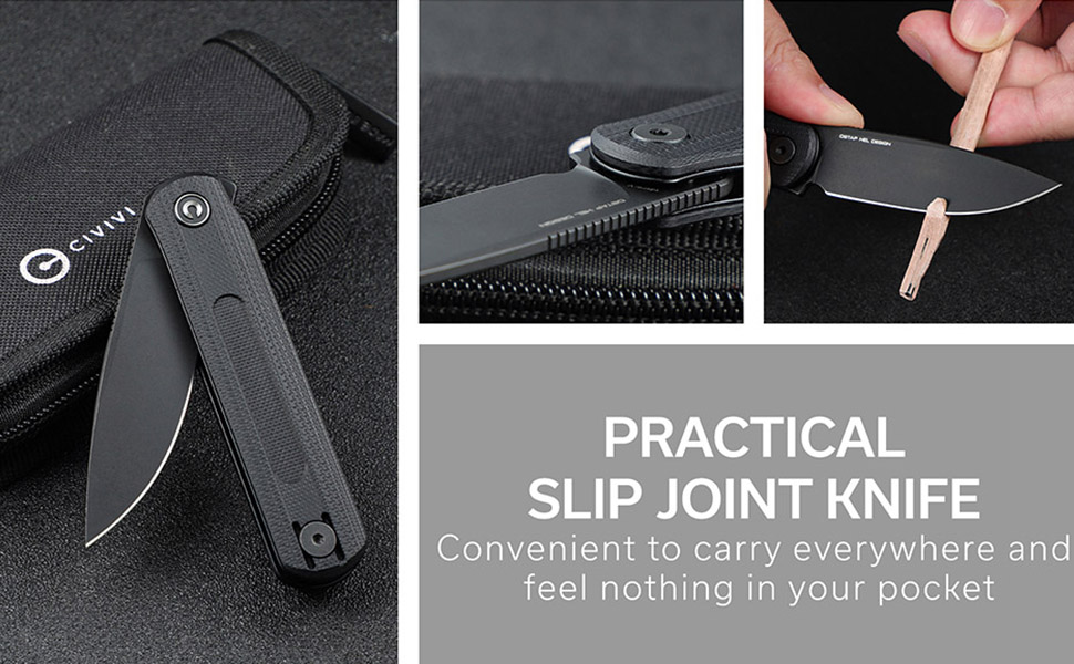 CIVIVI Foldis Pocket Folding Knife, 2.67in Silver Bead Blasted NitroV Steel Blade