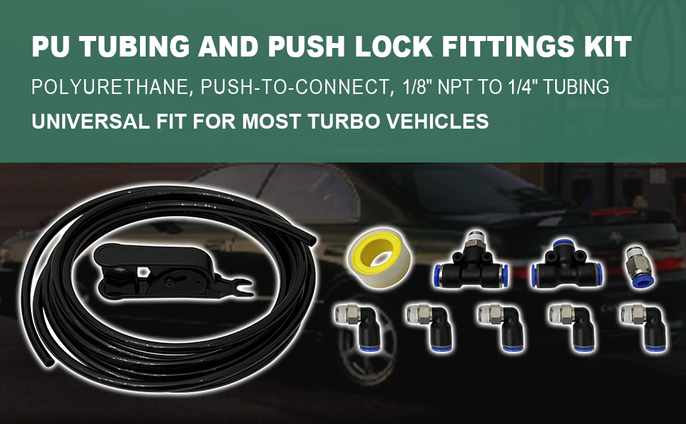 Sineside Vacuum PU Tubing and Push Lock Fittings Kit 1/8