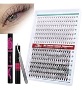 Lash Extension Kit Lash Clusters Thick Individual Lashes 9-16mm Eyelashes Extension Kit 10+20D Mi...