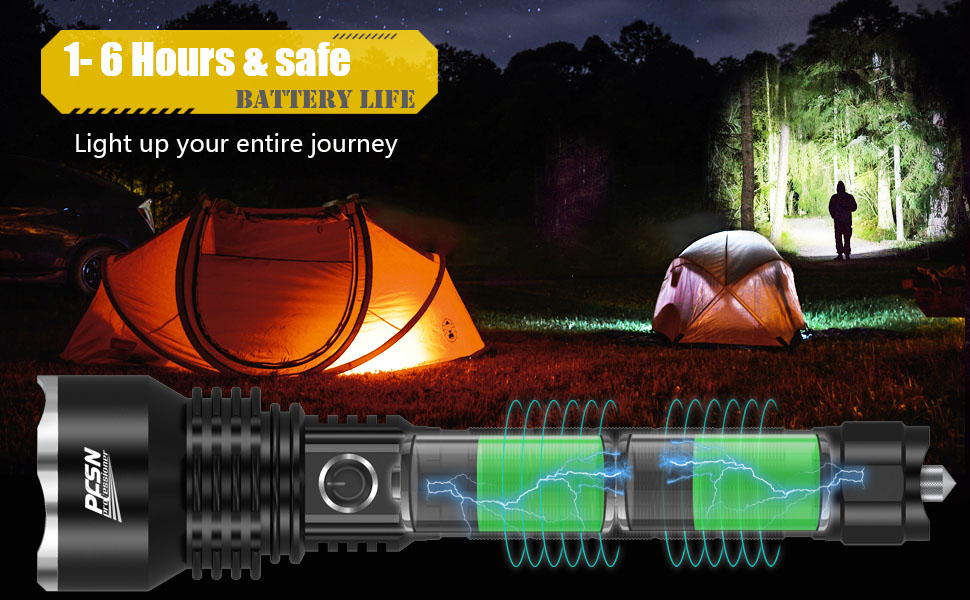 Powerful Flashlight 6000 Lumen PFSN P50 LED Rechargeable High Lumens