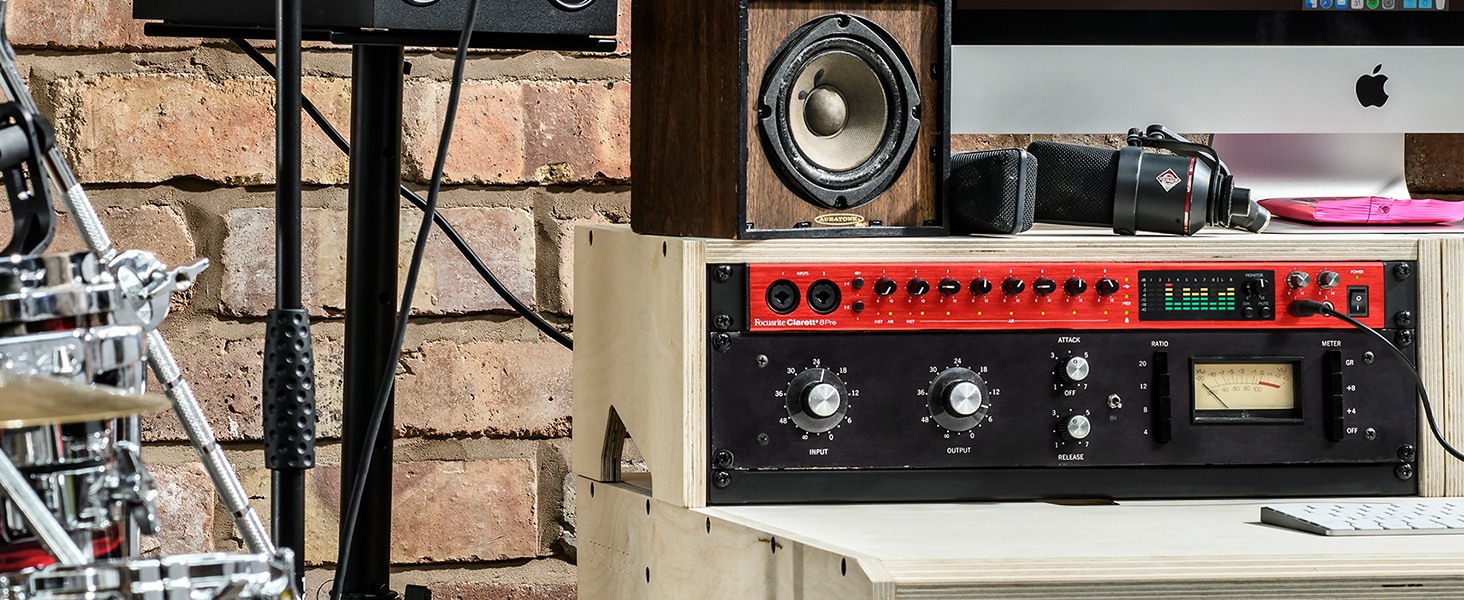 Eight Clarett+ mic preamps