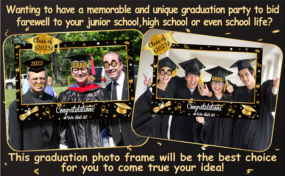 Large Size Graduation Photo Frame + 14 Congrats Photo Booth