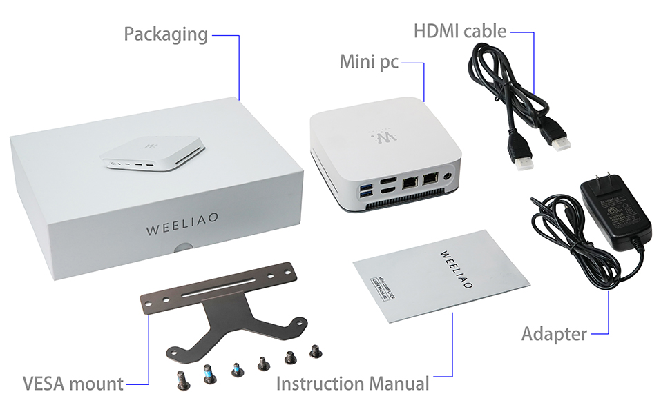 MiniPC(Celeron2GHz/16GB/512GB/Win11)管008 2025 Newest Mini PC Support 512GB/2TB M2 SSD Expansion