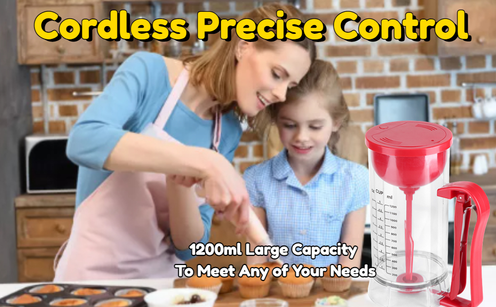 Pancake Dispenser, Pancake Mixer, 1200ml Pancake Batter Bottle, Stuffler Stuffed Waffle Maker